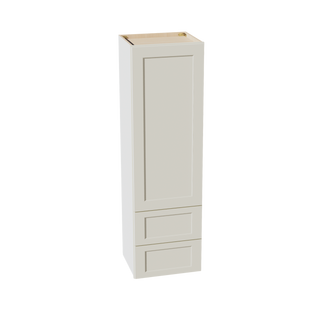 TW-WD1860: Creamy White Shaker 18"W x 60"H 1 Door & 2 Drawers Special Wall Cabinet