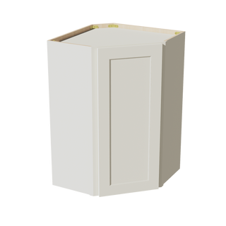 TW-WDC2436: Creamy White Shaker 24"W x 36"H 1 Door & 2 Shelves Diagonal Wall Corner Cabinet