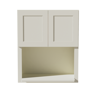 TW-WM3036: Creamy White Shaker 30"W x 36"H 2 Doors Wall Built-in Microwave Cabinets