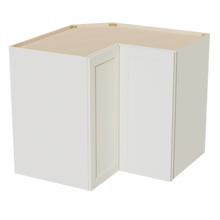 TW-WPC2436: Creamy White Shaker 24"W x 36"H 1 Door & 2 Shelves Pie Cut Wall Corner Cabinet