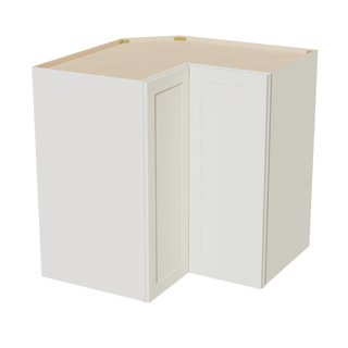 TW-WPC2442: Creamy White Shaker 24"W x 42"H 1 Door & 3 Shelves Pie Cut Wall Corner Cabinet