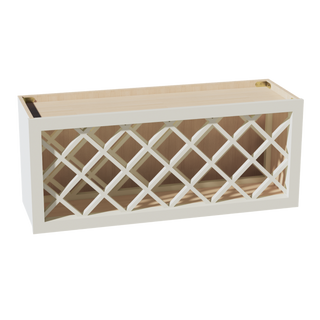 TW-WR3615: Creamy White Shaker 36"W x 15"H x 12"D Wall Wine Rack Incl. Shelf