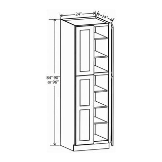 Classic White - 24"W × 96"H Tall Pantry Cabinet