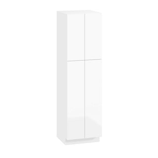Frameless High-Glossy White - 24"W × 84"H Tall Pantry Cabinet
