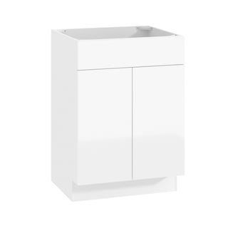 Frameless High-Glossy White - 24"W Vanity Sink Base Cabinet