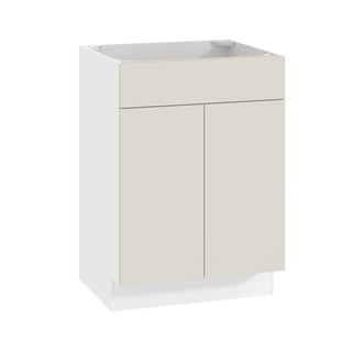 Frameless Matte Ivory - 24"W Vanity Sink Base Cabinet