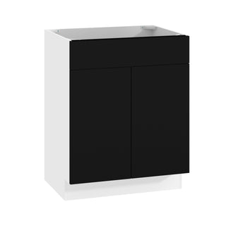Frameless Matte Black - 27"W Vanity Sink Base Cabinet