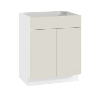 Frameless Matte Ivory - 27"W Vanity Sink Base Cabinet