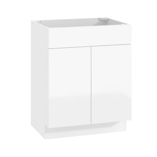 Frameless High-Glossy White - 27"W Vanity Sink Base Cabinet