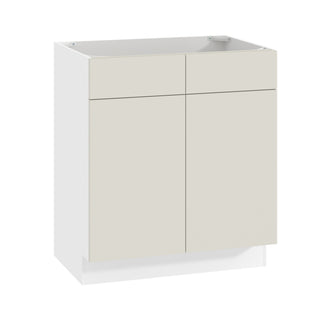 Frameless Matte Ivory - 30"W Vanity Sink Base Cabinet