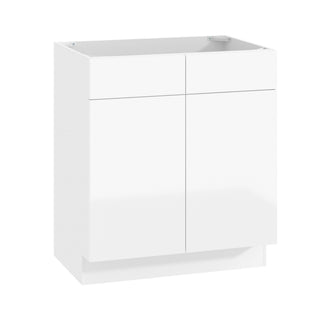 Frameless High-Glossy White - 30"W Vanity Sink Base Cabinet