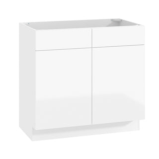 Frameless High-Glossy White - 36"W Vanity Sink Base Cabinet