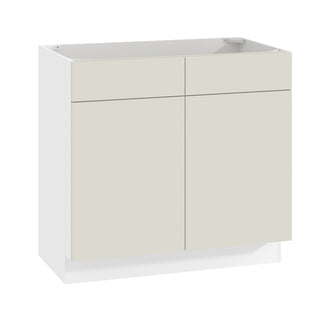 Frameless Matte Ivory - 36"W Vanity Sink Base Cabinet