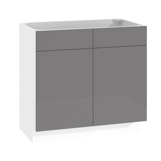 Frameless High-Glossy Gray - 36"W Vanity Sink Base Cabinet