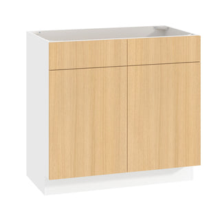 Frameless Oak Blonde - 36"W Vanity Sink Base Cabinet