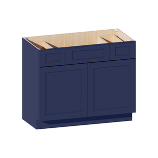 Navy Blue - 42"W Centered-Sink Vanity Combo Cabinet