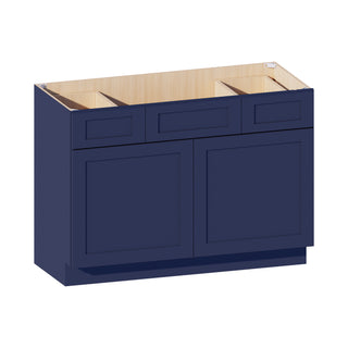 Navy Blue - 48"W Centered-Sink Vanity Combo Cabinet