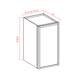 SAG-W2130: Slim Aston Green Shaker 21"W x 30"H 1 Door & 2 Shelves Standard Wall Cabinet