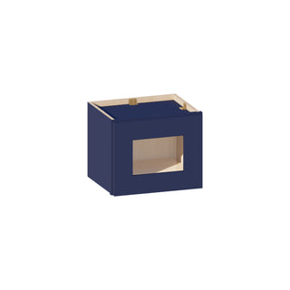 Navy Blue - 15"W × 12"H Glass-Door Wall Cabinet