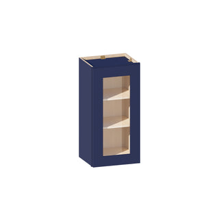 Navy Blue - 15"W × 30"H Glass-Door Wall Cabinet