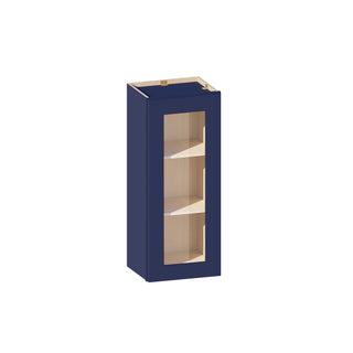 Navy Blue - 15"W × 36"H Glass-Door Wall Cabinet