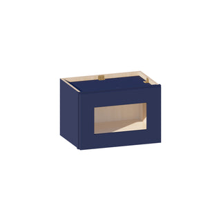 Navy Blue - 18"W × 12"H Glass-Door Wall Cabinet