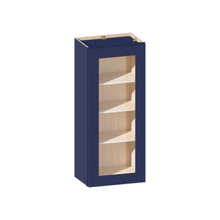 Navy Blue - 18"W × 42"H Glass-Door Wall Cabinet