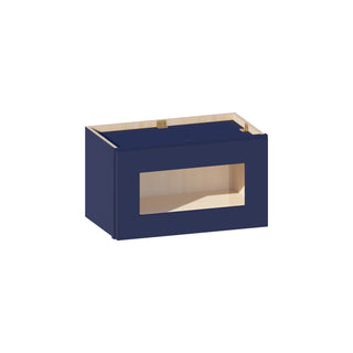 Navy Blue - 21"W × 12"H Glass-Door Wall Cabinet