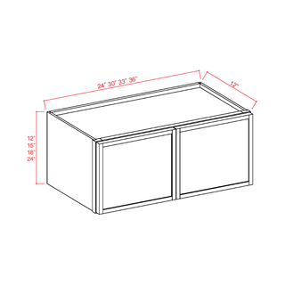 SAG-W3624: Slim Aston Green Shaker 36"W x 24"H 2 Doors Standard Wall Bridge Cabinet
