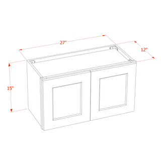 TG-W2715: Gabinete de pared estándar con dos puertas, color verde suave, Shaker, de 27" de ancho x 15" de alto 