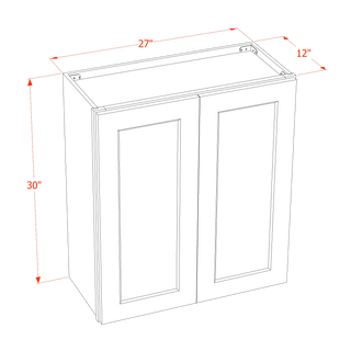 TG-W2730: Soft Green Shaker 27"W x 30"H 2 Doors & 2 Shelves Standard Wall Cabinet