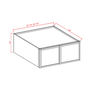 SAG-W361824: Slim Aston Green Shaker 36"W x 18"H x 24"D 2 Doors Standard Bridge Wall Cabinet