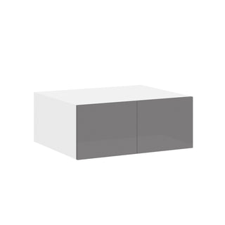 Frameless High-Glossy Gray - 30"W × 12"H Deep (24") Wall Bridge Cabinet