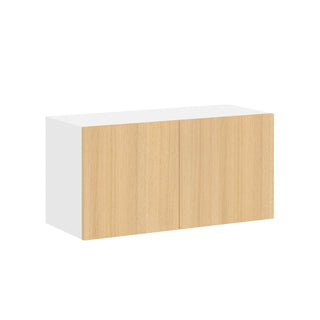 Frameless Oak Blonde - 30"W × 15"H Standard Wall Cabinet