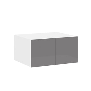 Frameless High-Glossy Gray - 30"W × 18"H Deep (24") Wall Bridge Cabinet