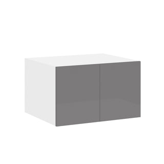 Frameless High-Glossy Gray - 30"W × 24"H Deep (24") Wall Bridge Cabinet