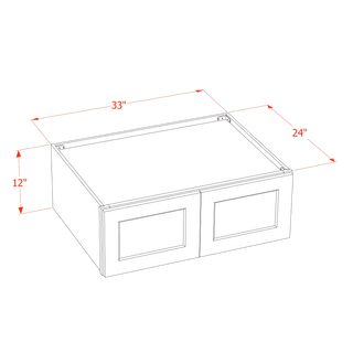 HT-W331224: Gabinete de pared con dos puertas, estilo puente, de madera, de 33" de ancho x 12" de alto x 24" de profundidad, con diseño de madera 