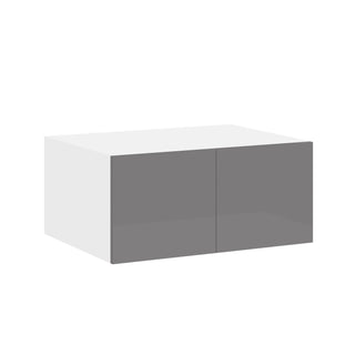 Frameless High-Glossy Gray - 33"W × 18"H Deep (24") Wall Bridge Cabinet