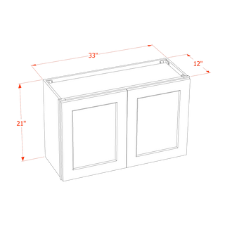 TG-W3321: Soft Green Shaker 33"W x 21"H 2 Doors Standard Wall Bridge Cabinet