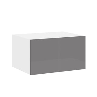 Frameless High-Glossy Gray - 33"W × 24"H Deep (24") Wall Bridge Cabinet