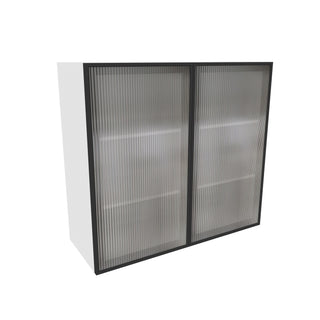 Frameless Crystal Glass - 33"W × 30"H Standard Wall Cabinet