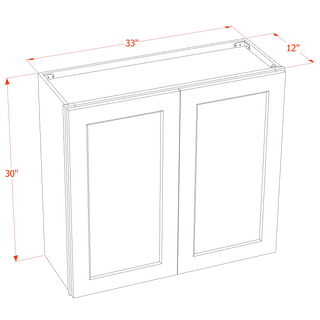 HT-W3330: Timber Wood Shaker 33"W x 30"H 2 Doors & 2 Shelves Standard Wall Cabinet