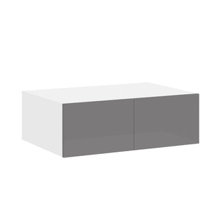 Frameless High-Glossy Gray - 36"W × 12"H Deep (24") Wall Bridge Cabinet
