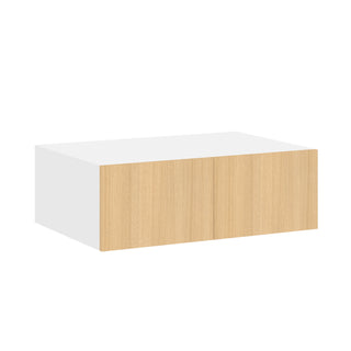 Frameless Oak Blonde - 36"W × 12"H Deep (24") Wall Bridge Cabinet