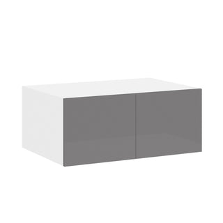 Frameless High-Glossy Gray - 36"W × 18"H Deep (24") Wall Bridge Cabinet