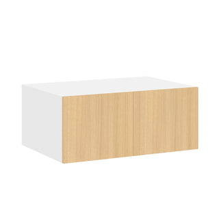 Frameless Oak Blonde - 36"W × 18"H Deep (24") Wall Bridge Cabinet