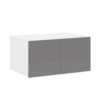 Frameless High-Glossy Gray - 36"W × 24"H Deep (24") Wall Bridge Cabinet