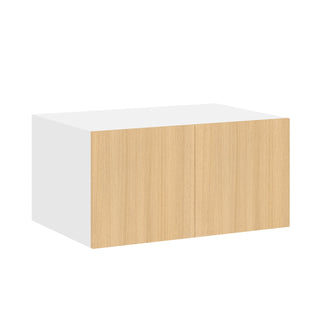 Frameless Oak Blonde - 36"W × 24"H Deep (24") Wall Bridge Cabinet