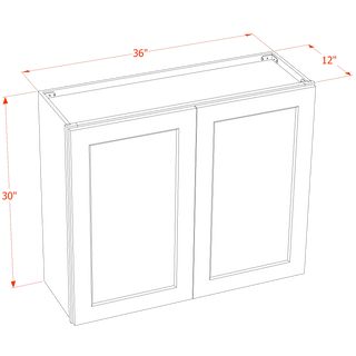 TG-W3630: Soft Green Shaker 36"W x 30"H 2 Doors & 2 Shelves Standard Wall Cabinet