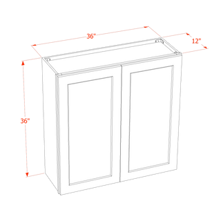 TG-W3636: Soft Green Shaker 36"W x 36"H 2 Doors & 2 Shelves Standard Wall Cabinet